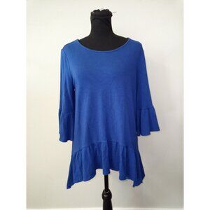 Gibson Women's Blue Peplum Blouse Size Medium